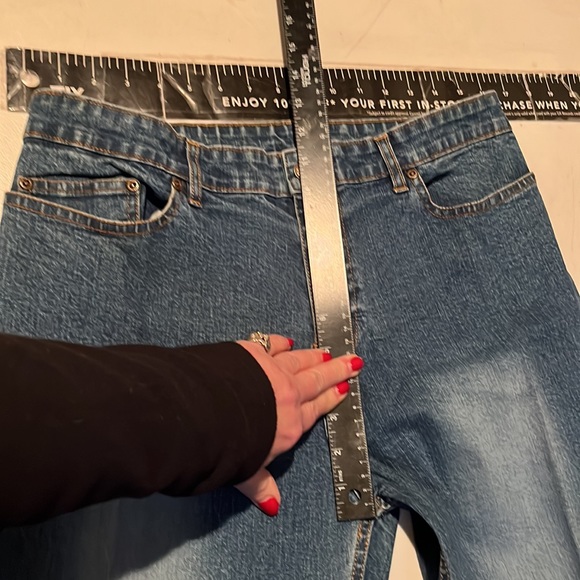 Midnight Velvet  size 12 jeans embellished high rise wide leg with stretch - Picture 15 of 15